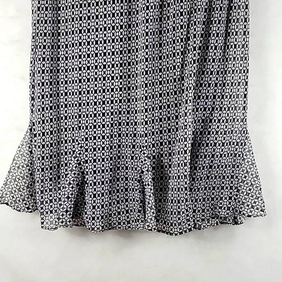 KSL Chiffon Skirt & Blouse 2PC Geometric Black & White Size 14WP - Picture 9 of 10